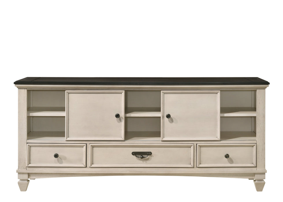 Saywer Antique 68" White/Brown TV Stand - B9100-7 - Lara Furniture