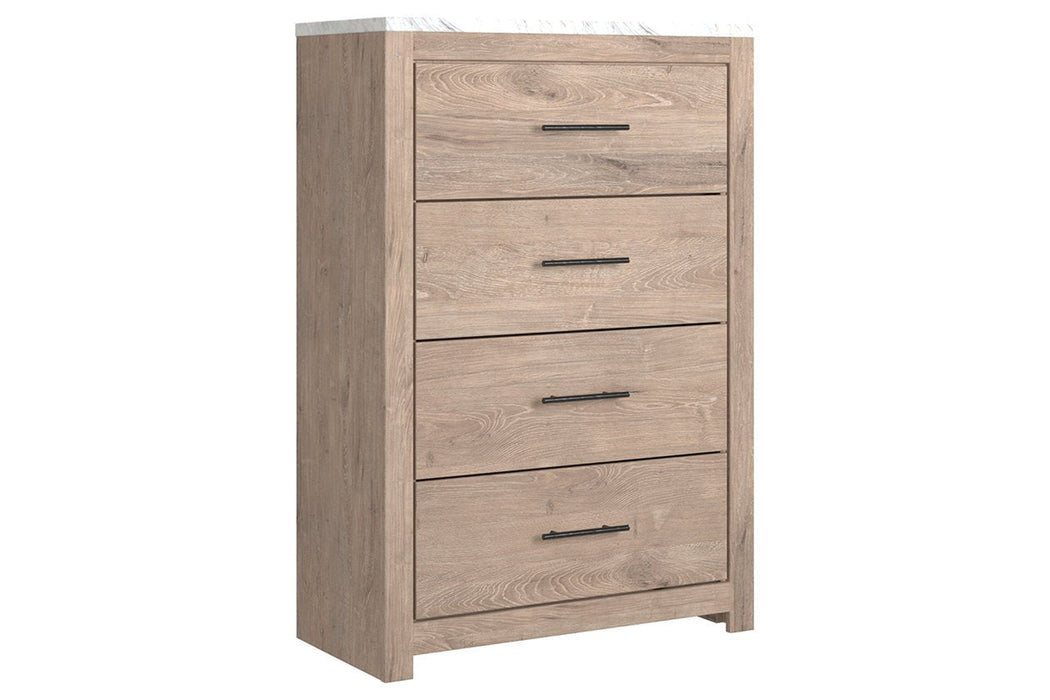 Senniberg Light Brown/White Chest of Drawers - B1191-44 - Lara Furniture