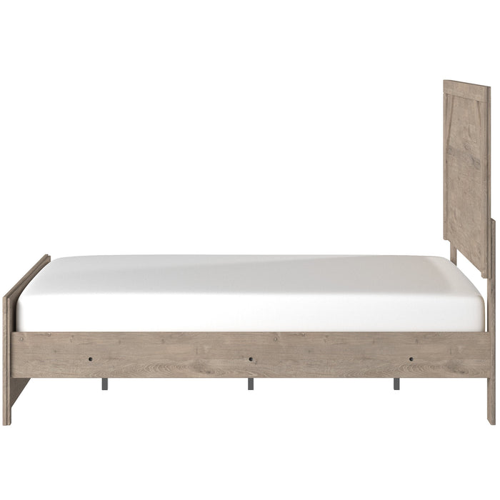 Senniberg Light Brown-White Full Panel Bed - Lara Furniture