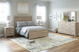 Senniberg Light Brown-White Full Panel Bed - Lara Furniture