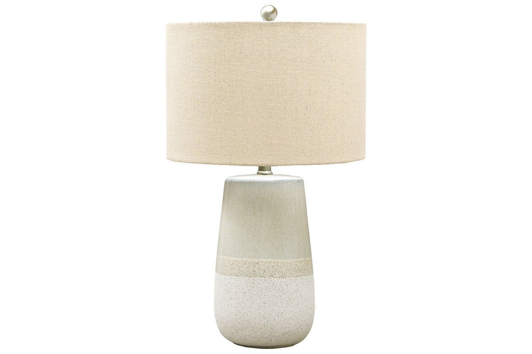 Shavon Beige/White Table Lamp - L100724 - Lara Furniture