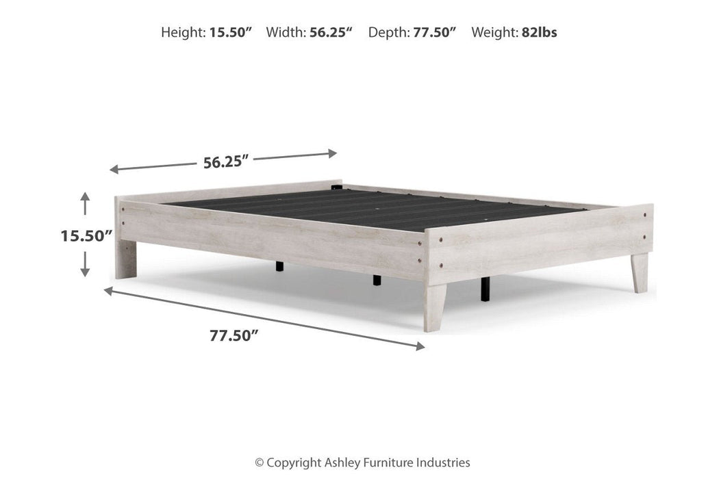 Shawburn Whitewash Full Platform Bed - EB4121-112 - Lara Furniture