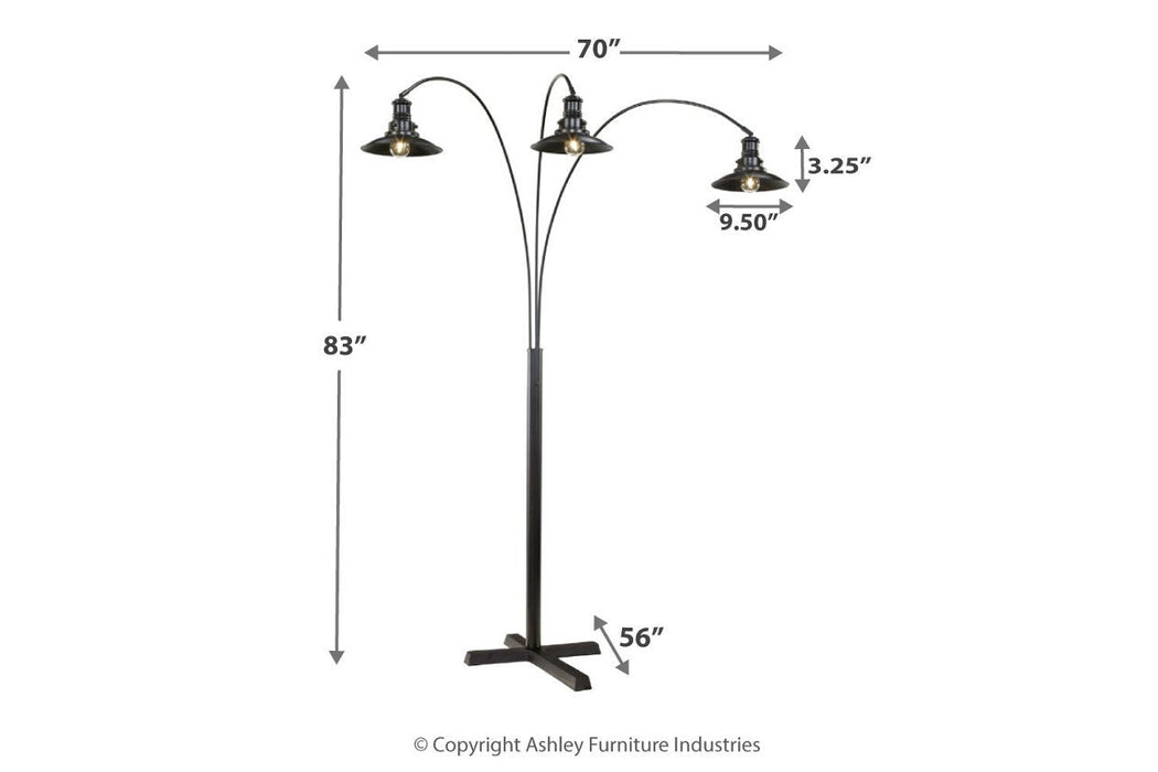 Sheriel Black Floor Lamp - L725059 - Lara Furniture