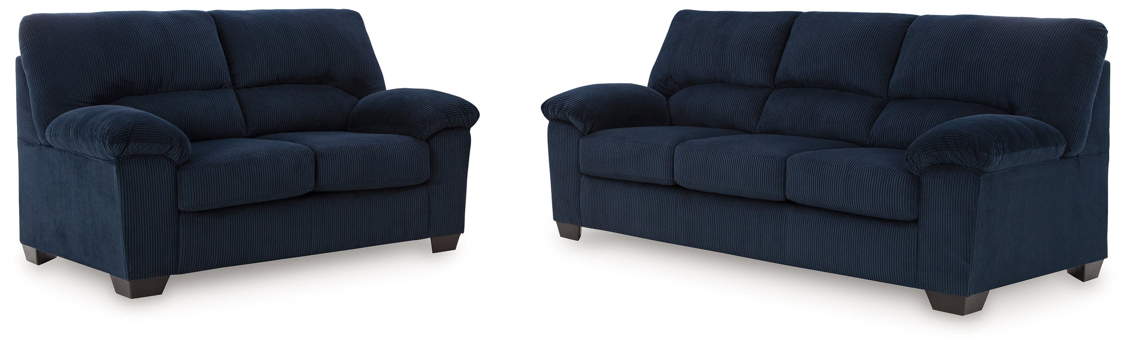 SimpleJoy Sofa and Loveseat in Navy - PKG020876