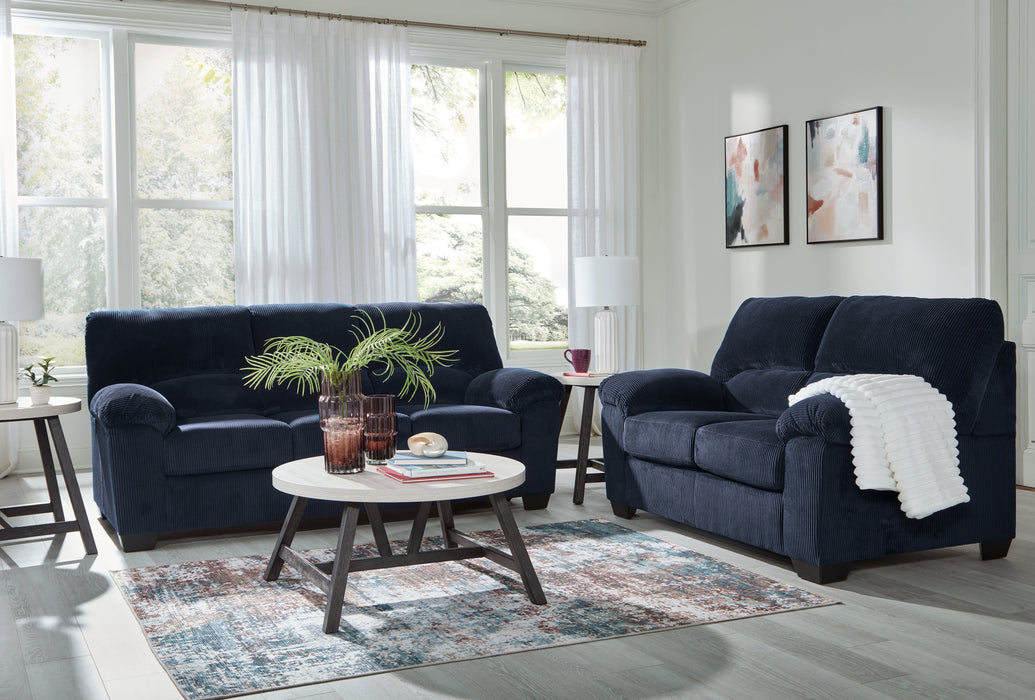 SimpleJoy Sofa and Loveseat in Navy - PKG020876