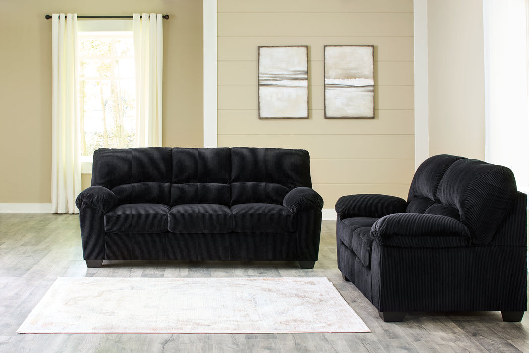 SimpleJoy Sofa and Loveseat in Onyx - PKG020874