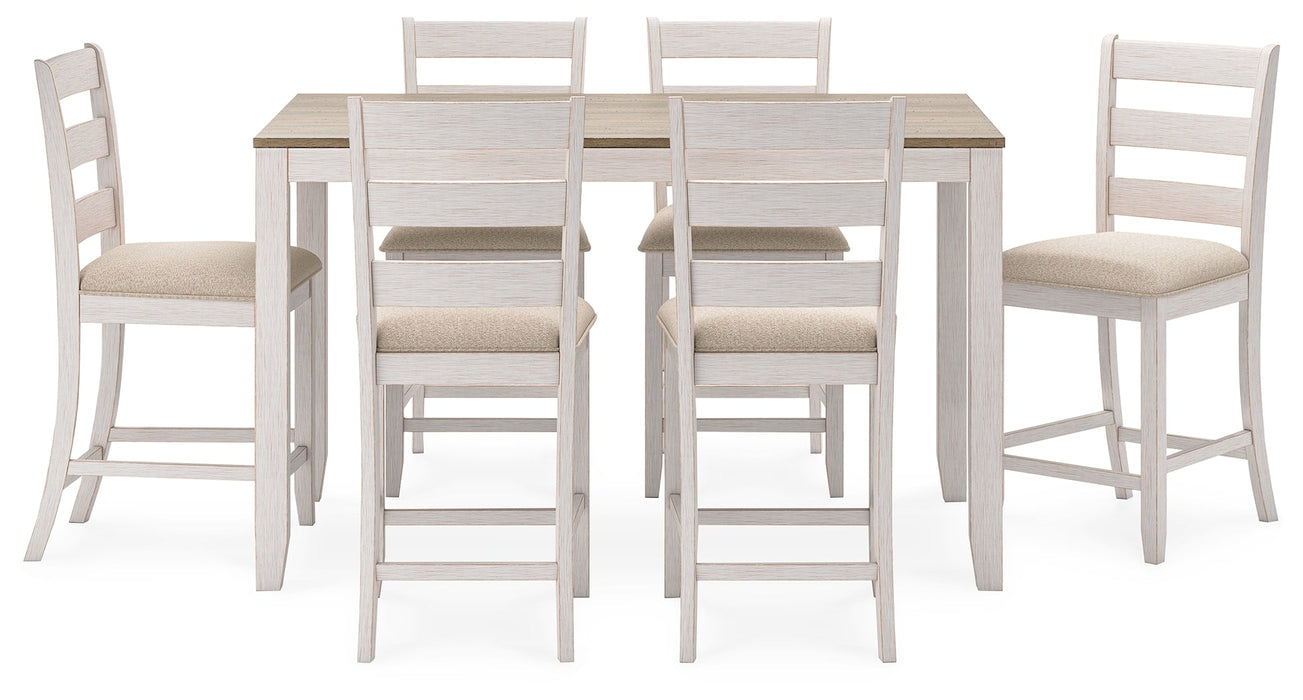 Skempton Counter Height Dining Table and Bar Stools (Set of 7) - D394-423 - Lara Furniture