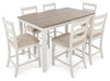 Skempton Counter Height Dining Table and Bar Stools (Set of 7) - D394-423 - Lara Furniture