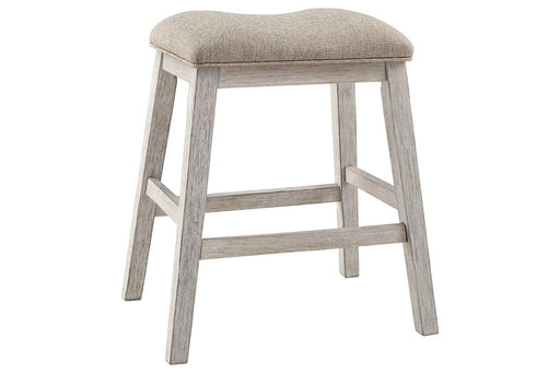 Skempton White/Light Brown Counter Height Bar Stool (Set of 2) - D394-024 - Lara Furniture