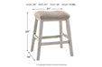 Skempton White/Light Brown Counter Height Bar Stool (Set of 2) - D394-024 - Lara Furniture