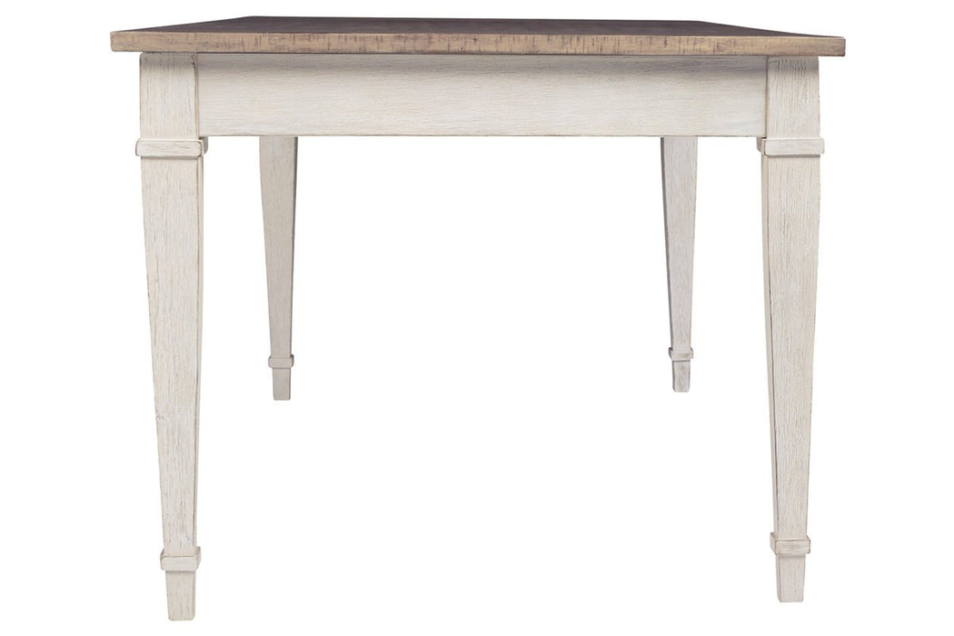 Skempton White/Light Brown Dining Table - D394-25 - Lara Furniture