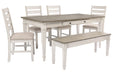 Skempton White/Light Brown Dining Table - D394-25 - Lara Furniture