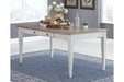 Skempton White/Light Brown Dining Table - D394-25 - Lara Furniture