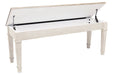 Skempton White/Light Brown Storage Bench - D394-00 - Lara Furniture