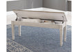 Skempton White/Light Brown Storage Bench - D394-00 - Lara Furniture