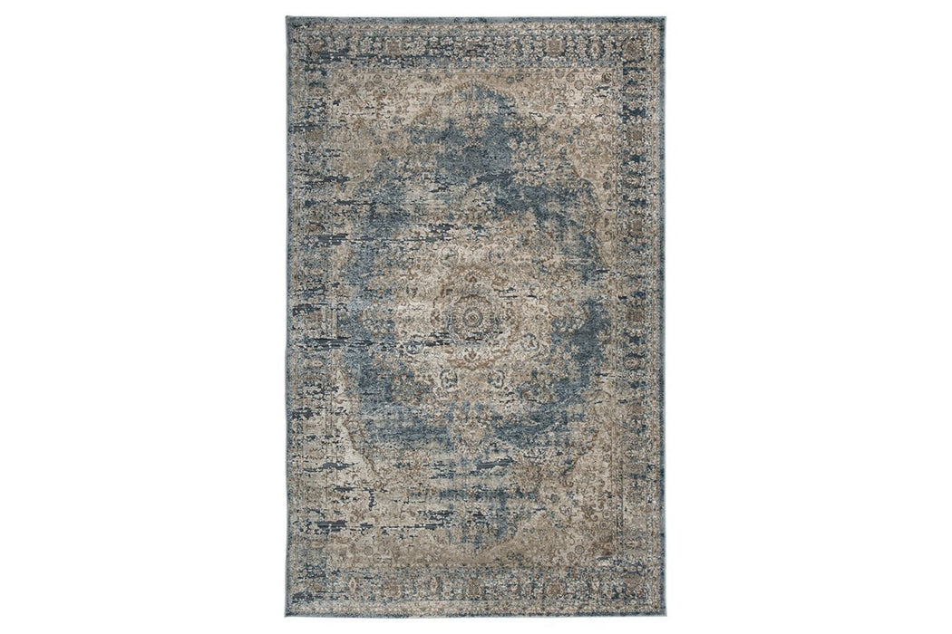 South Blue/Beige 5' x 7' Rug - R402722 - Lara Furniture