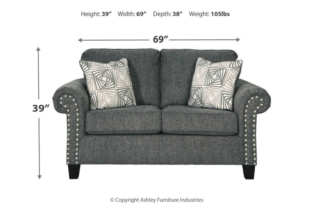 [SPECIAL] Agleno Charcoal Loveseat - 7870135 - Lara Furniture