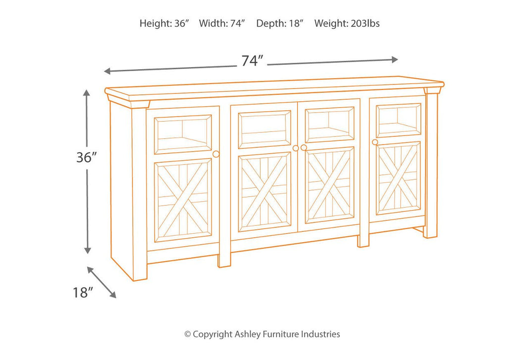 [SPECIAL] Bolanburg Two-tone 74" TV Stand - W647-60 - Lara Furniture