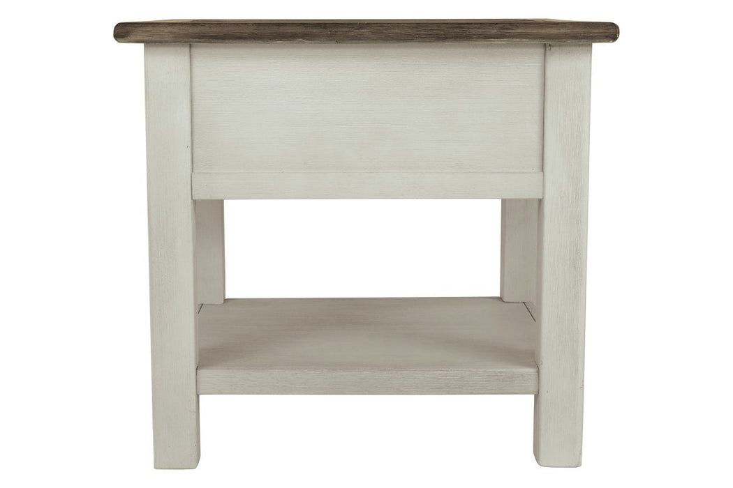 [SPECIAL] Bolanburg Two-tone Chairside End Table with USB Ports & Outlets - T637-7 - Lara Furniture