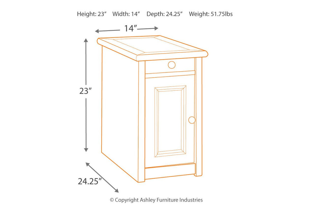 [SPECIAL] Bolanburg Two-tone Chairside End Table with USB Ports & Outlets - T637-7 - Lara Furniture