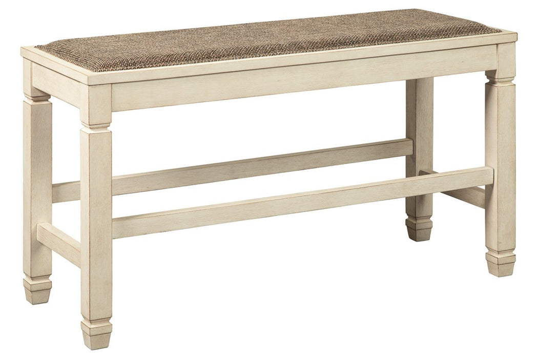 [SPECIAL] Bolanburg Two-tone Counter Height Dining Bench - D647-09 - Lara Furniture