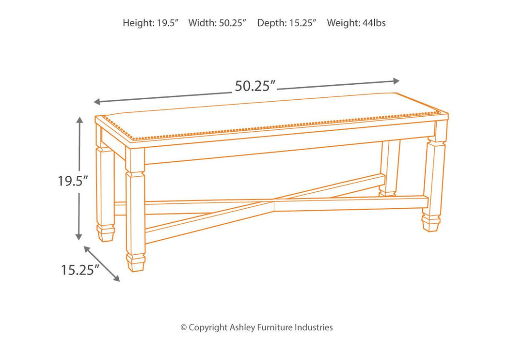 [SPECIAL] Bolanburg Two-tone Dining Bench - D647-00 - Lara Furniture