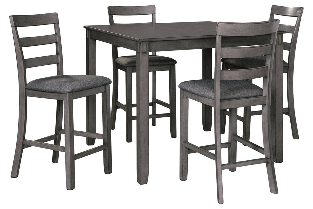 [SPECIAL] Bridson Gray Counter Height Dining Table and Bar Stools (Set of 5) - D383-223 - Lara Furniture