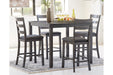 [SPECIAL] Bridson Gray Counter Height Dining Table and Bar Stools (Set of 5) - D383-223 - Lara Furniture