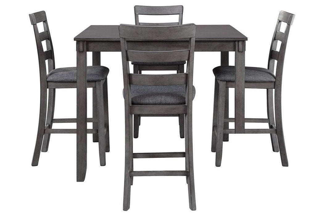 [SPECIAL] Bridson Gray Counter Height Dining Table and Bar Stools (Set of 5) - D383-223 - Lara Furniture