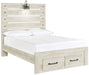 [SPECIAL] Cambeck Whitewash Full Footboard Storage Bed - Lara Furniture