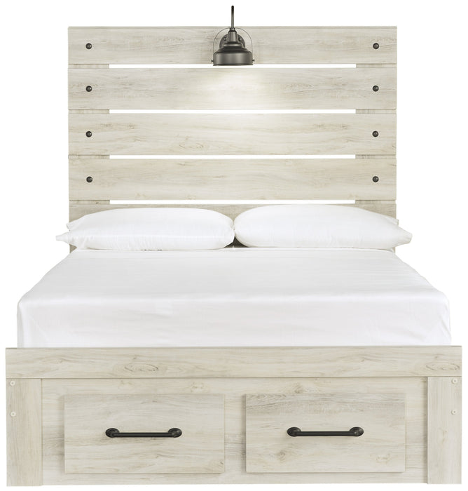 [SPECIAL] Cambeck Whitewash Full Footboard Storage Bed - Lara Furniture