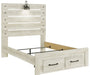 [SPECIAL] Cambeck Whitewash Full Footboard Storage Bed - Lara Furniture