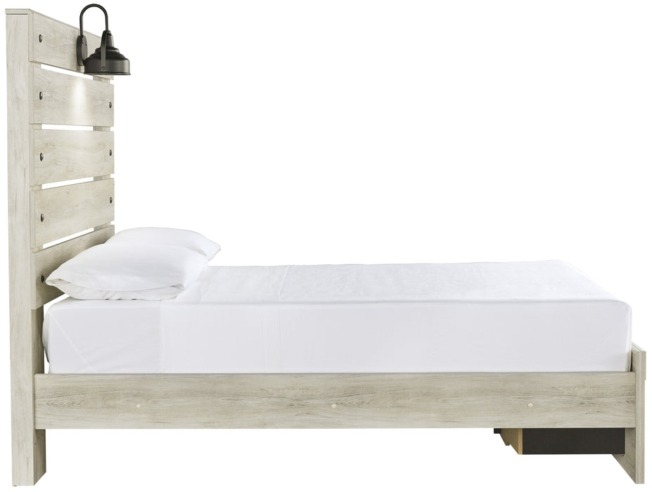 [SPECIAL] Cambeck Whitewash Full Footboard Storage Bed - Lara Furniture