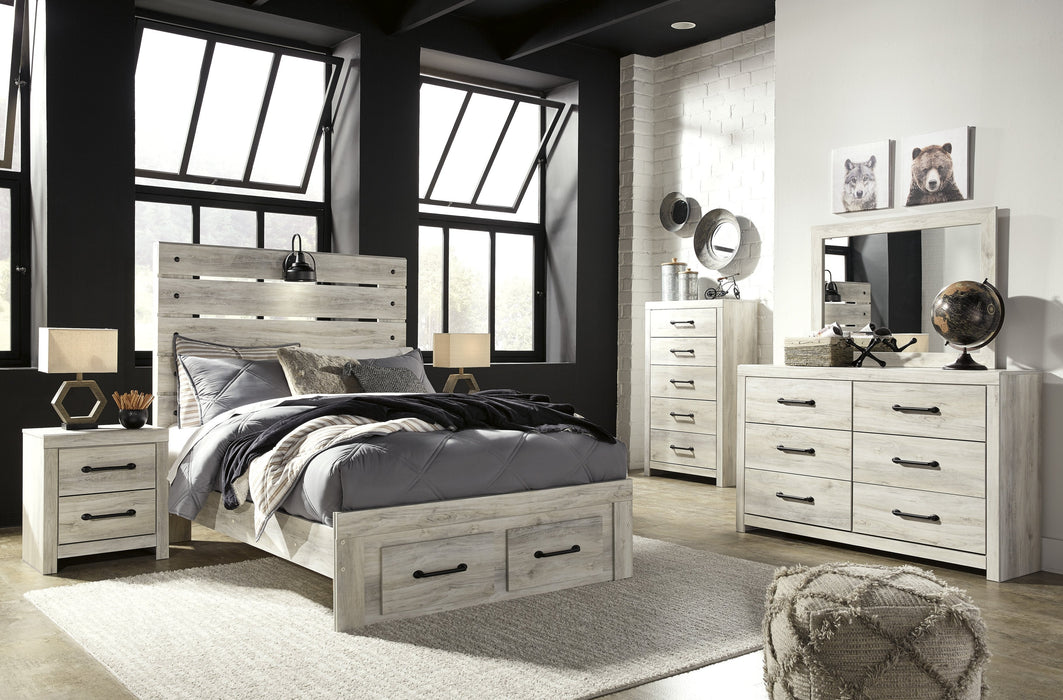 [SPECIAL] Cambeck Whitewash Full Footboard Storage Bedroom Set - Lara Furniture