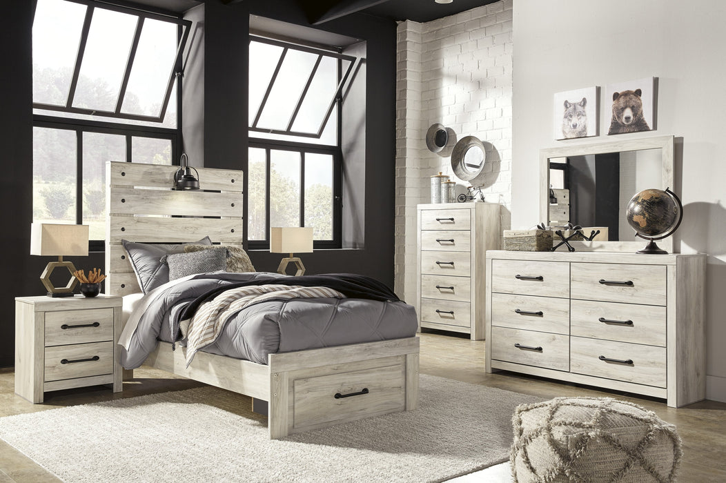 [SPECIAL] Cambeck Whitewash Full Footboard Storage Bedroom Set - Lara Furniture