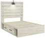 [SPECIAL] Cambeck Whitewash Full Side Storage Platform Bed - Lara Furniture