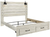 [SPECIAL] Cambeck Whitewash King Footboard Storage Bed - Lara Furniture