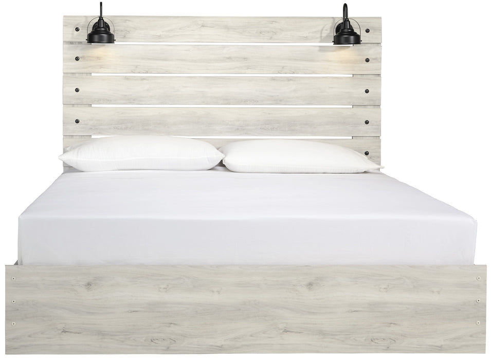 [SPECIAL] Cambeck Whitewash King Panel Bed - Lara Furniture