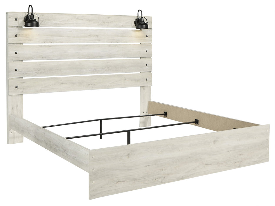 [SPECIAL] Cambeck Whitewash King Panel Bed - Lara Furniture