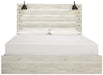 [SPECIAL] Cambeck Whitewash King Side Storage Platform Bed - Lara Furniture