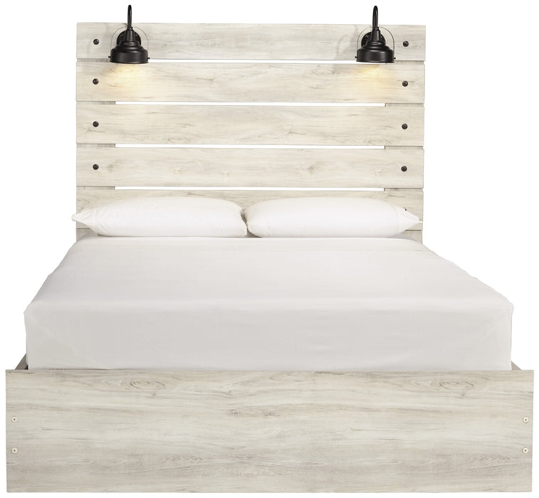 [SPECIAL] Cambeck Whitewash Queen Side Storage Platform Bed - Lara Furniture