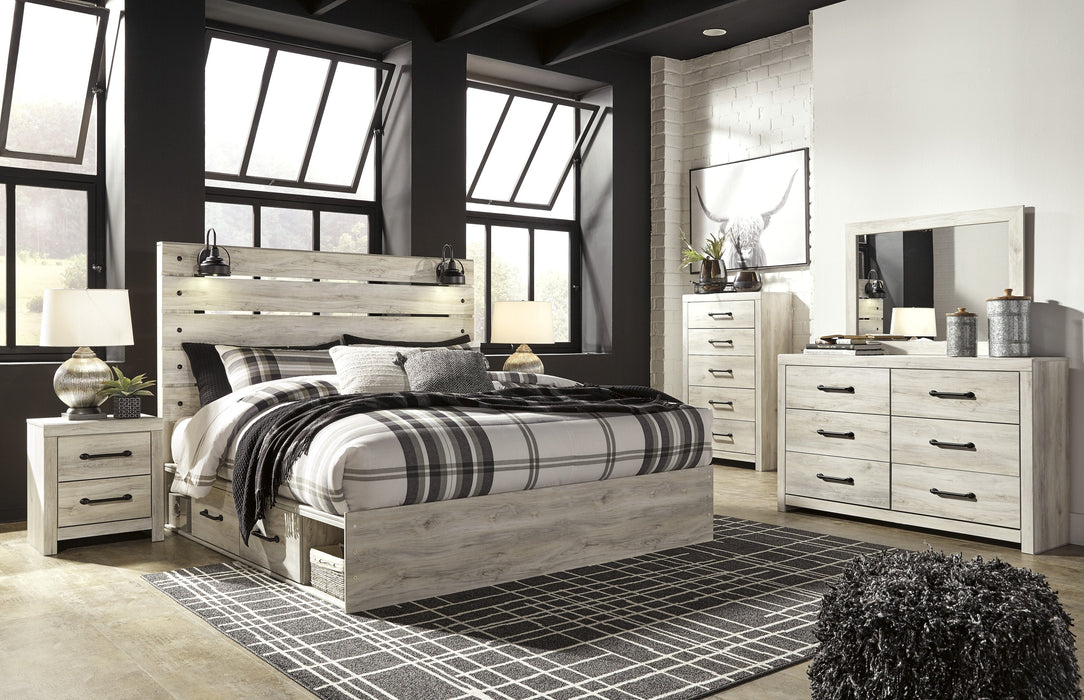 [SPECIAL] Cambeck Whitewash Storage Platform Bedroom Set - Lara Furniture