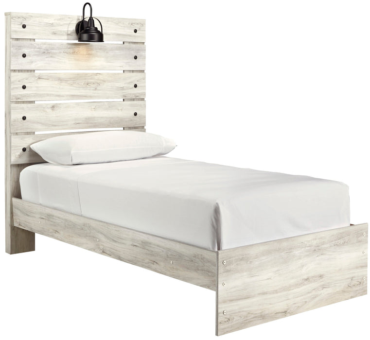 [SPECIAL] Cambeck Whitewash Twin Panel Bed - Lara Furniture