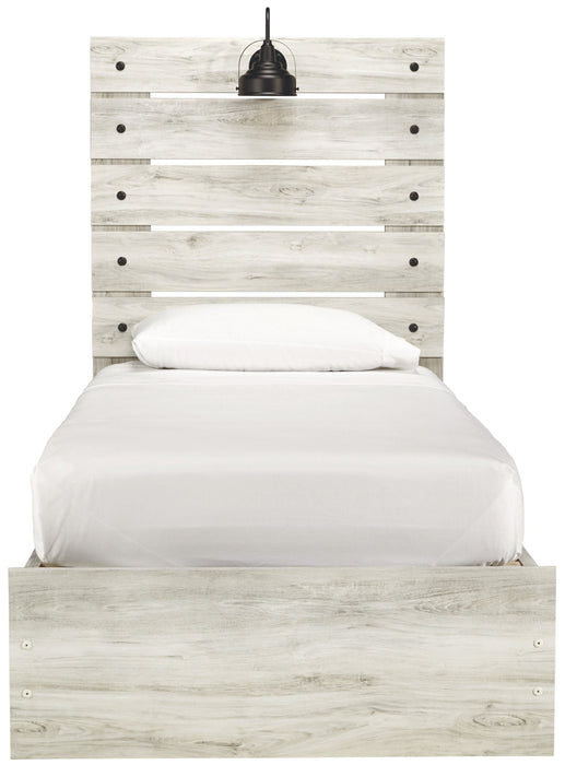 [SPECIAL] Cambeck Whitewash Twin Side Storage Platform Bed - Lara Furniture