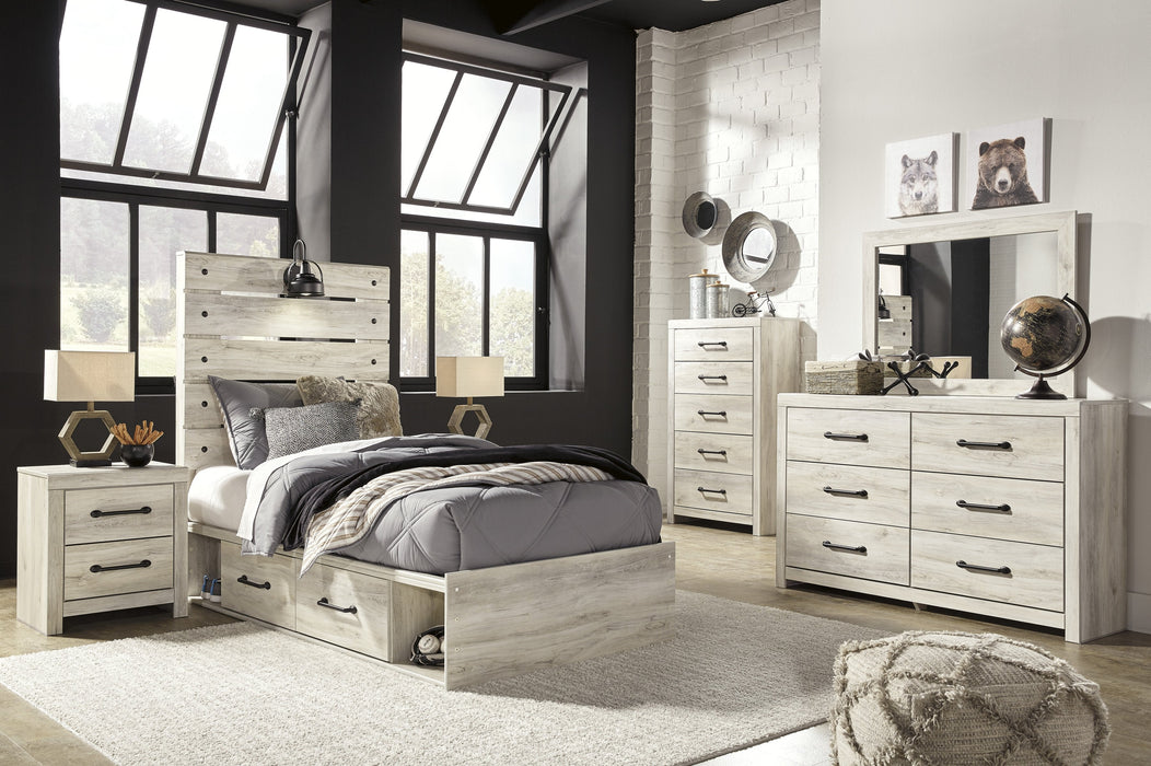 [SPECIAL] Cambeck Whitewash Youth Storage Platform Bedroom Set - Lara Furniture