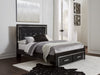 [SPECIAL] Kaydell Black LED Footboard Storage Platform Bedroom Set - Lara Furniture