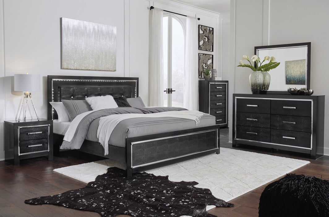 [SPECIAL] Kaydell Black LED Panel Bedroom Set - Lara Furniture