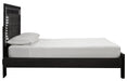 [SPECIAL] Kaydell Black LED Queen Footboard Storage Platform Bed - Lara Furniture