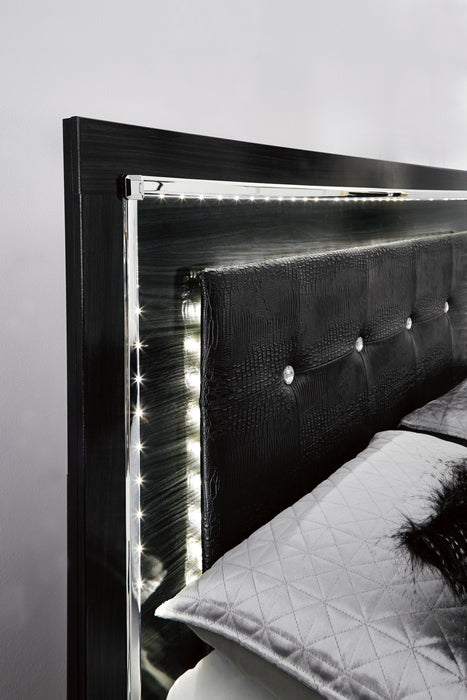 [SPECIAL] Kaydell Black LED Storage Panel Bedroom Set - Lara Furniture