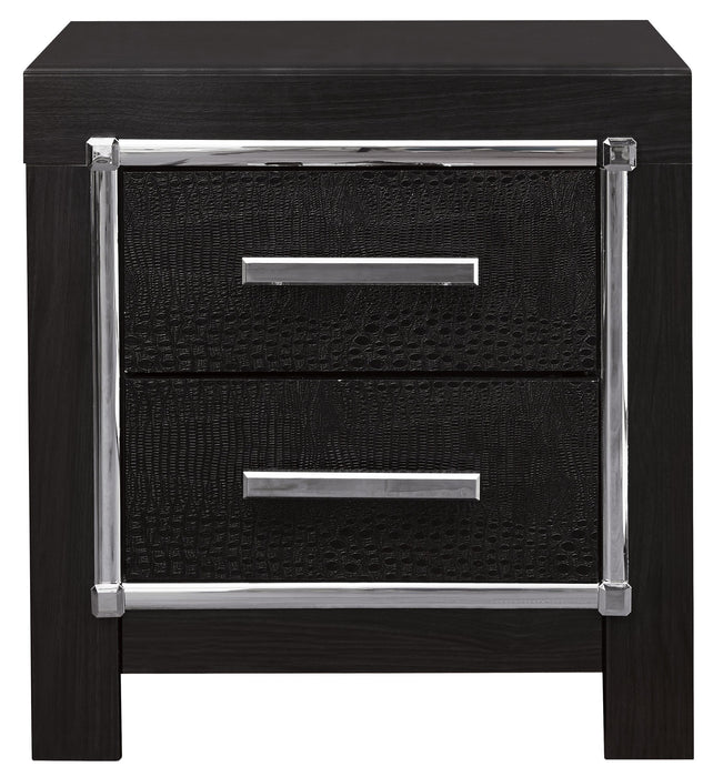 [SPECIAL] Kaydell Black LED Storage Panel Bedroom Set - Lara Furniture